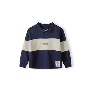 Minoti – Block-Panel-Sweatshirt – Marine-Creme, Polokragen