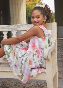 Chiffon Kleid Blumenmuster