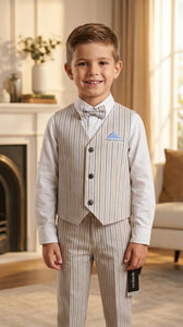 Sarabanda Jungen Festset 4-teilig – Beige gestreift