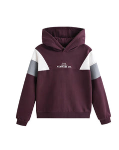 Kapuzensweatshirt mit Farbblöcken und Schriftzug für Jungen