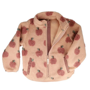 maximo MINI GIRL-Sherpa-Jacke mit Apfel-Dessin – softrose