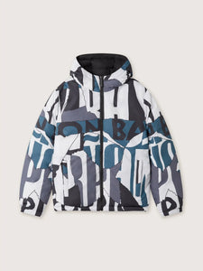 Scorpion Bay – Wendbare Unisex-Winterjacke mit Schriftzug in Petrolgrün