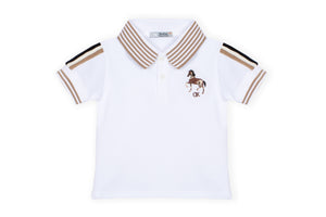 Baby Jungen Polo mit Pferdebestickung