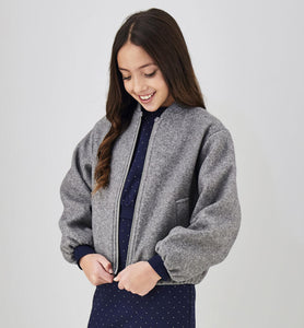 Bomberjacke Mädchen Grau Melange – iDO by Miniconf