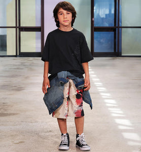 Jungen Basketball-Shorts Allover-Print Ecru | Sarabanda