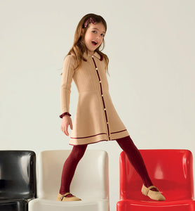 iDO Mädchen Trikot Kleid BEIGE-0941