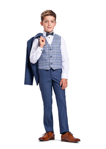 Weise-Weste, slim fit, kariert blau